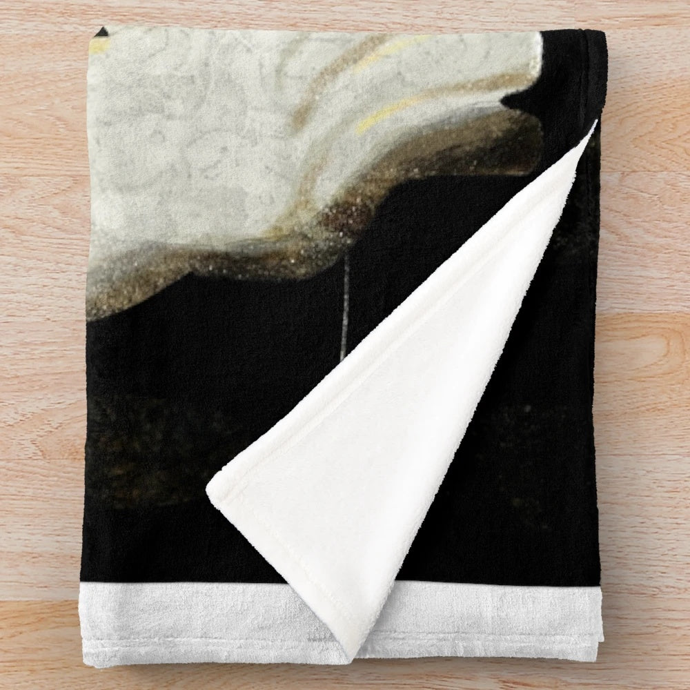 Plush blanket with marshmallows and ghost stories design