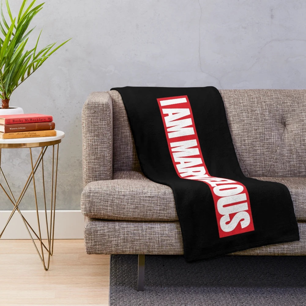 Plush blanket featuring a Marvel-inspired parody design
