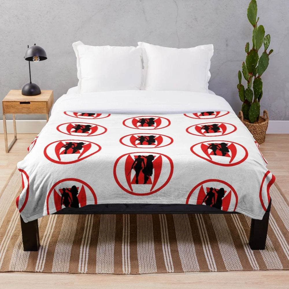Plush blanket featuring Marvel's Scarlet Witch and Black Widow