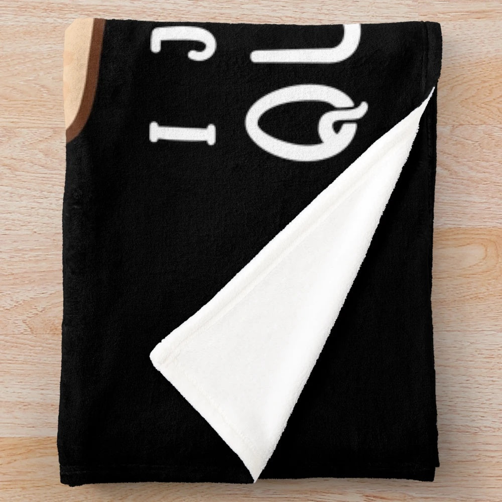 Plush blanket with a funny "I Just Want a Quesadilla" design, perfect for Mexican food lovers