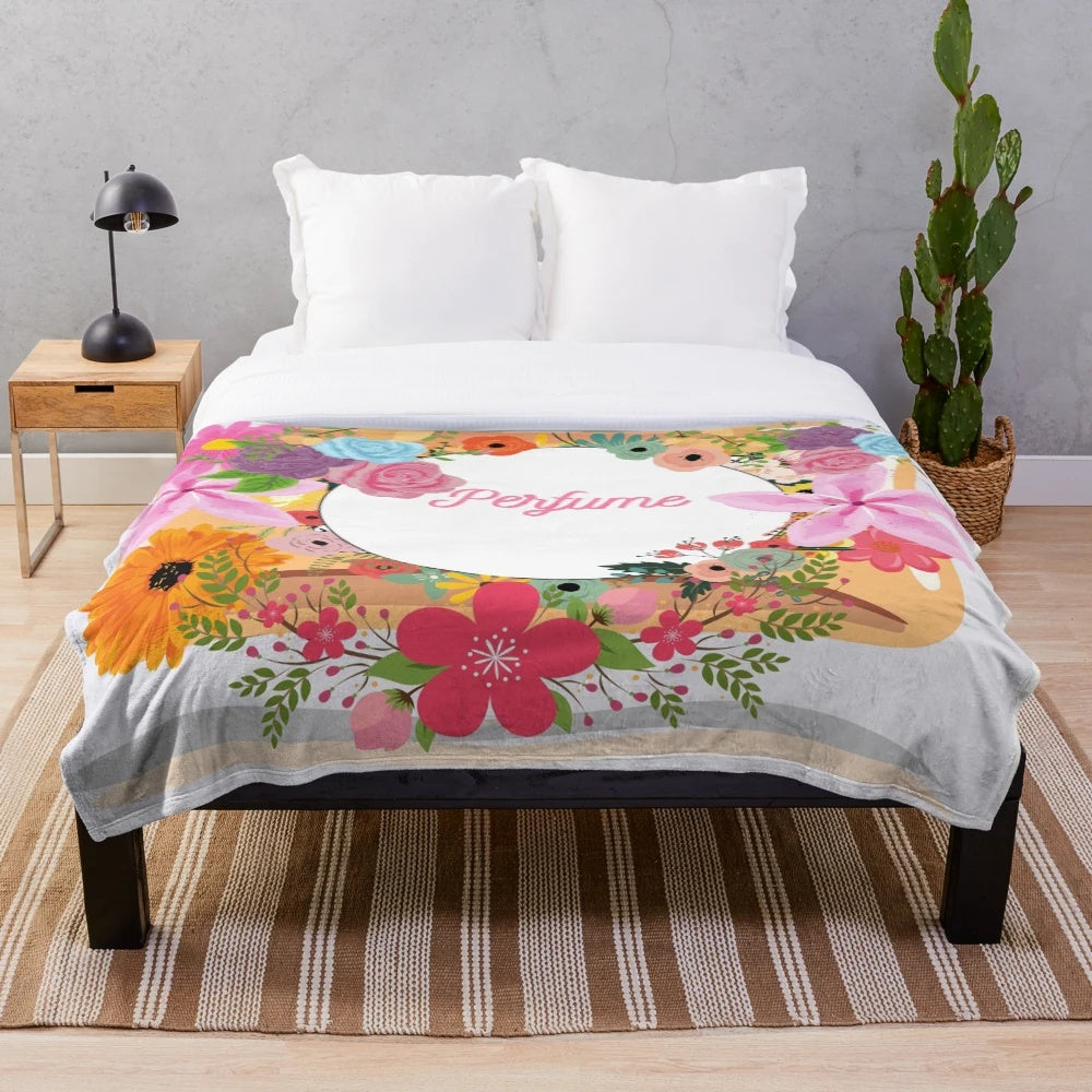 Soft plush blanket with mother's day theme