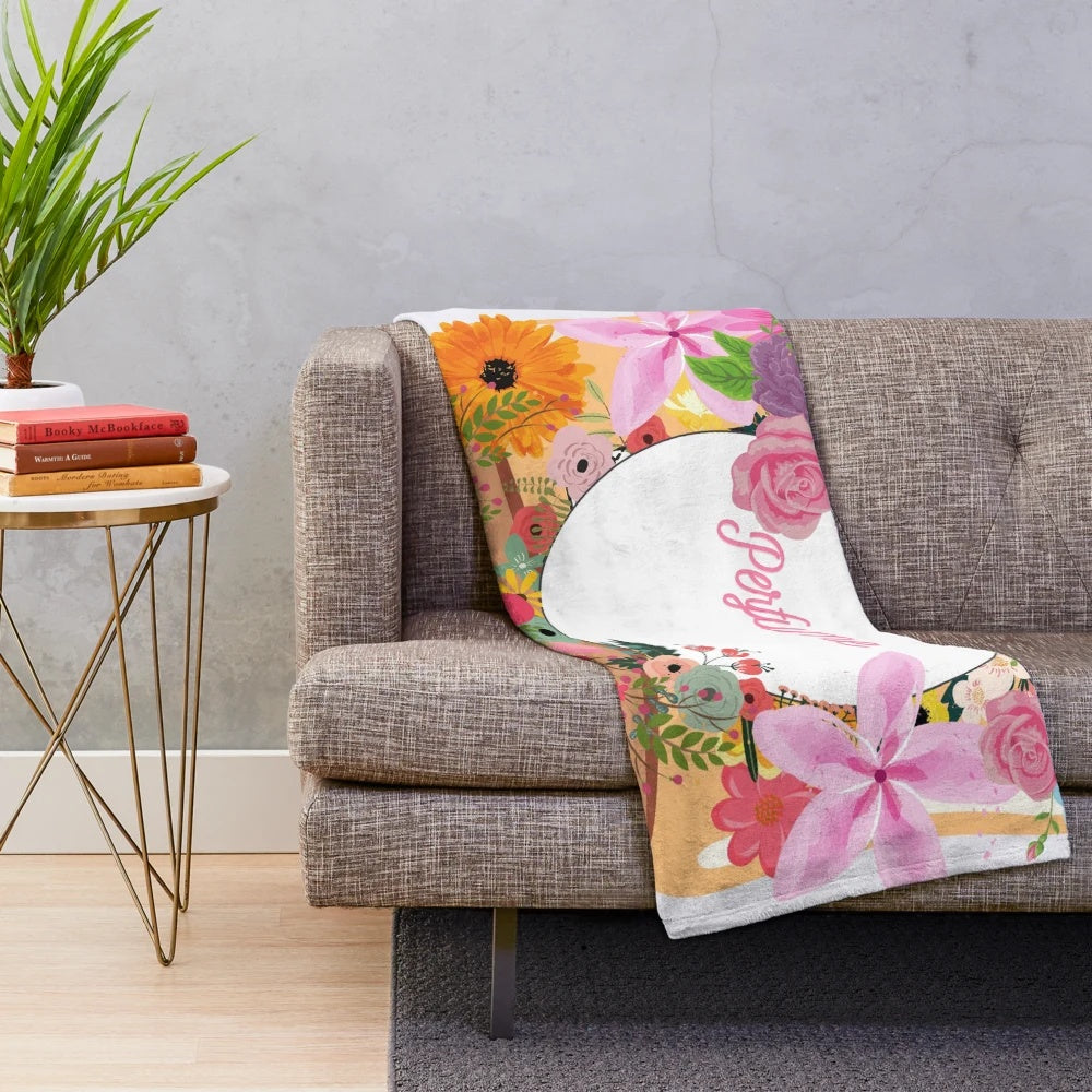 Soft plush blanket with mother's day theme