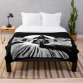 Plush blanket featuring motorcycle culture and desert riding imagery