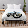 Soft and Comfortable Plush Blanket Featuring Motorcycle Imagery