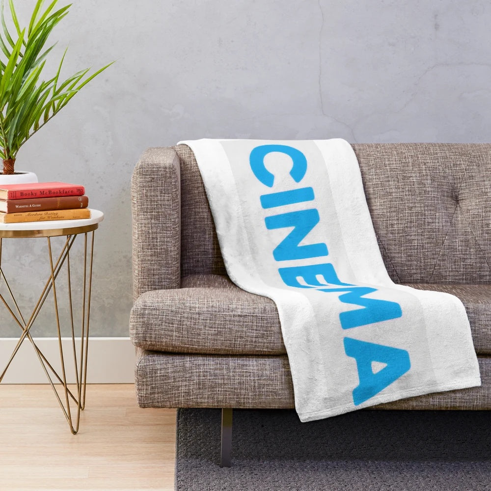Plush blanket featuring movie and cinema-themed design