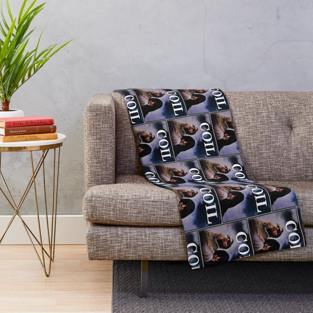 Cozy plush blanket with industrial music and experimental electronic influences