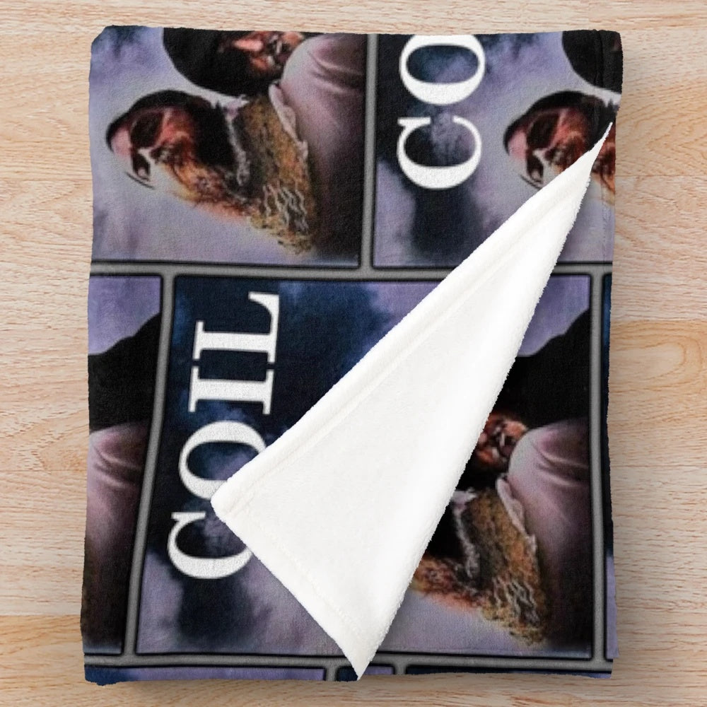 Cozy plush blanket with industrial music and experimental electronic influences