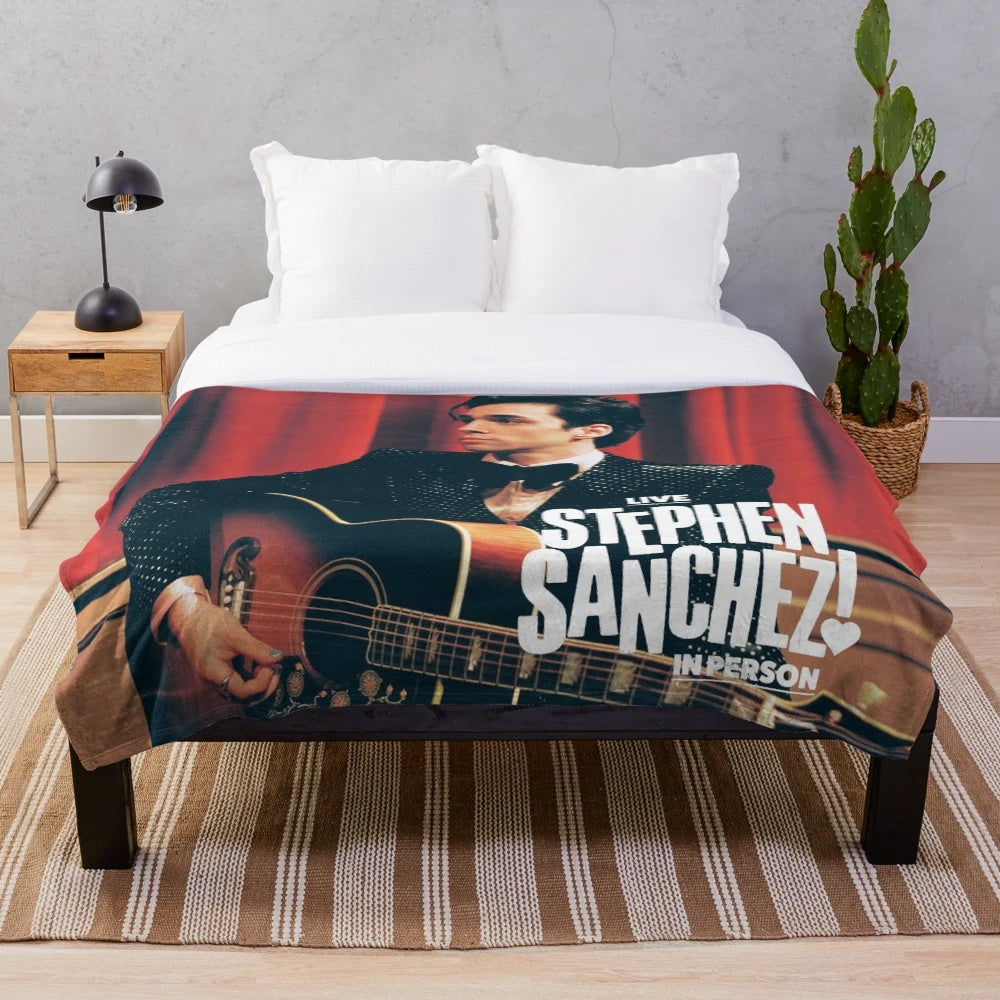 Plush blanket with "Until I Found You" music lyrics