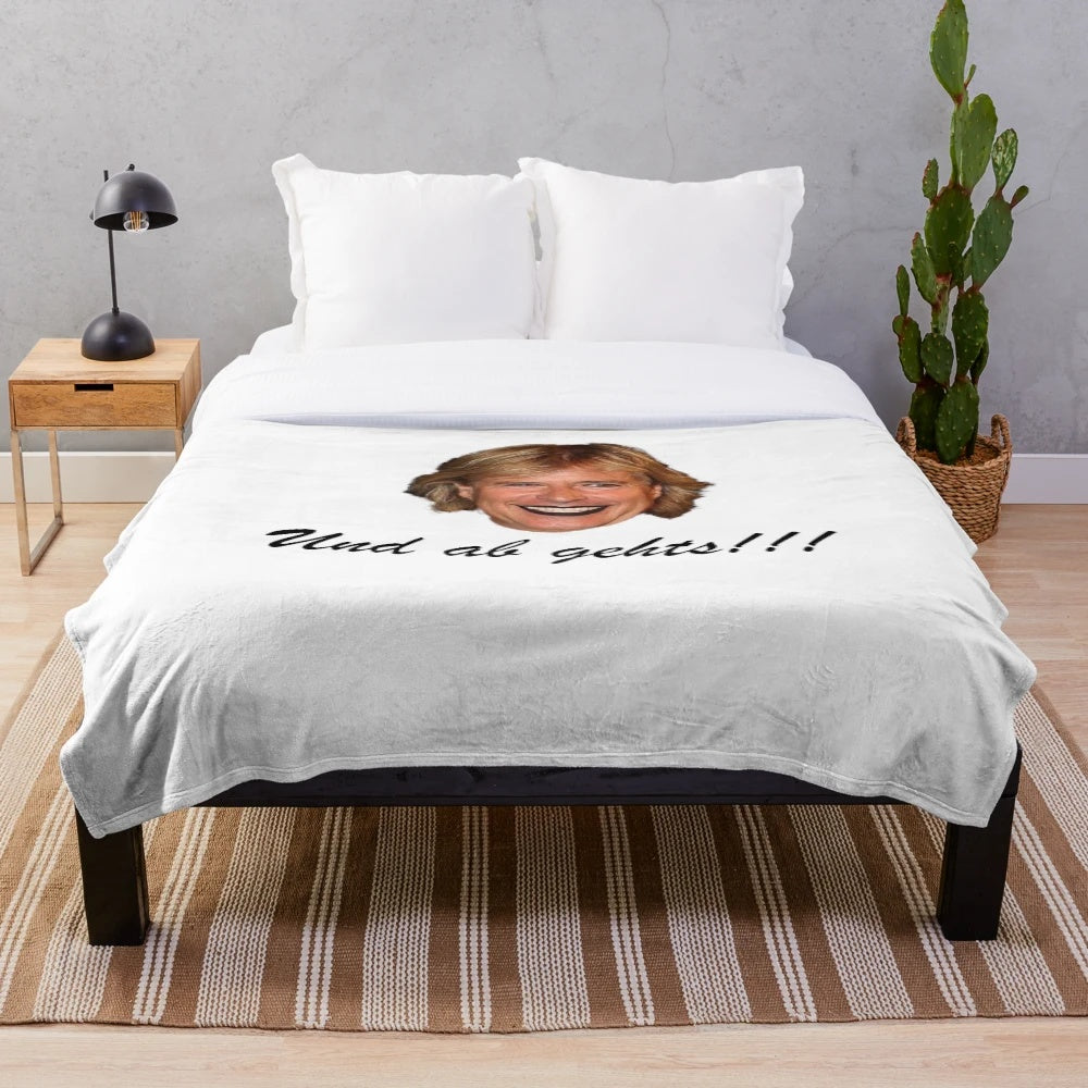 Plush blanket with a cozy and soft design, perfect for music and folk enthusiasts