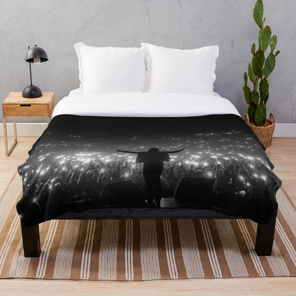 Plush blanket featuring a stylish design for music enthusiasts