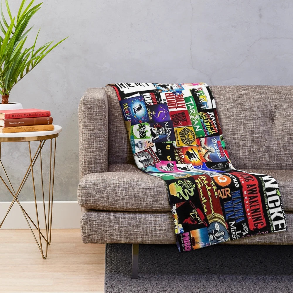 Soft and plush blanket featuring a music collage design