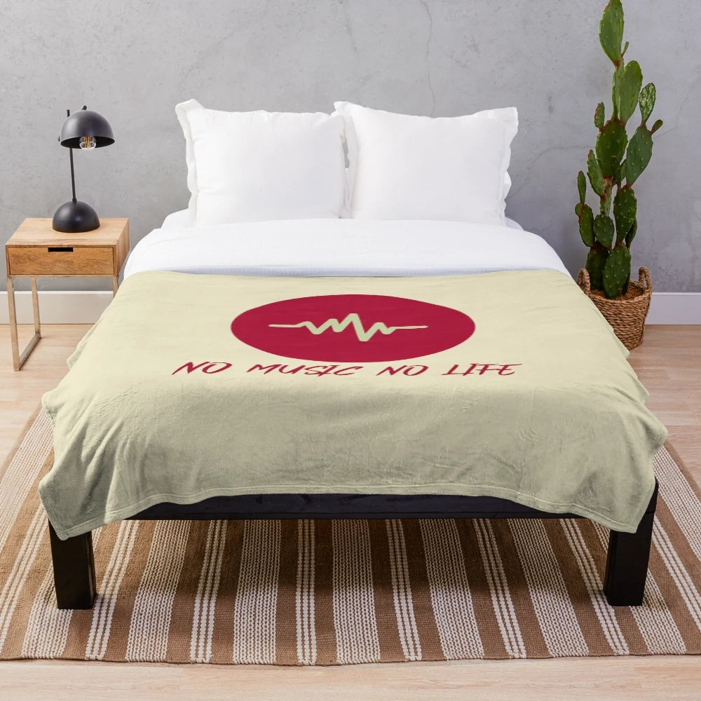Cozy and soft plush blanket with music-themed design