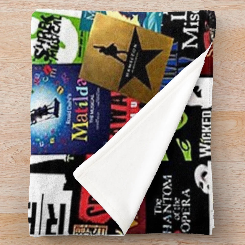 Soft and plush blanket featuring a music collage design