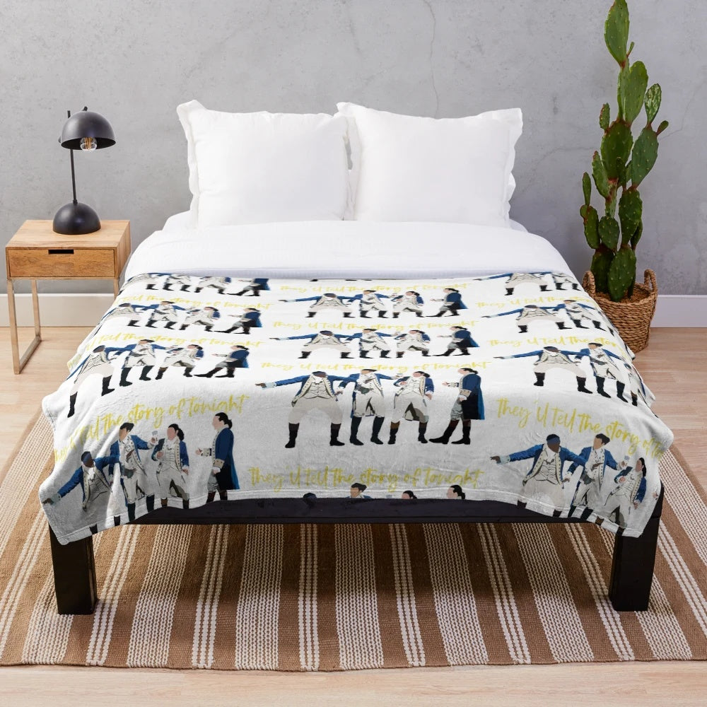 Soft plush blanket featuring a musical theater design
