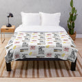 Soft, plush blanket with "Hobbies Include Napping" design