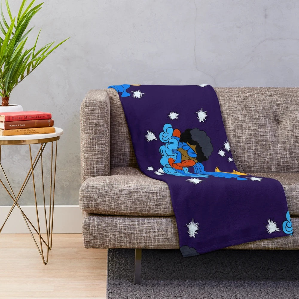 Plush blanket featuring cartoon-inspired design for cozy sleep and naps