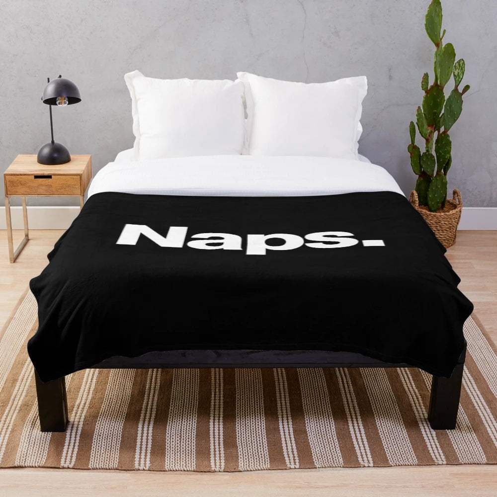 Soft and plush nap blanket with modern typography