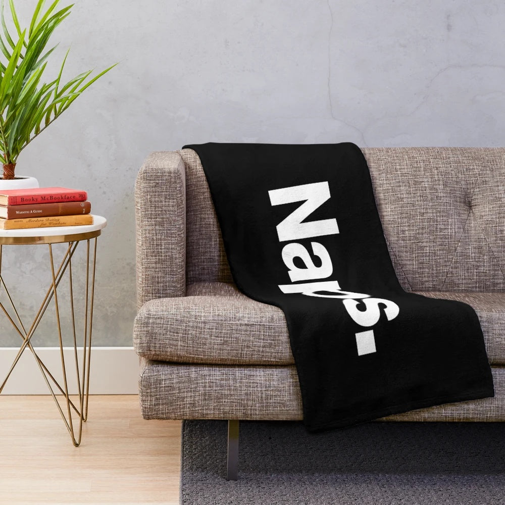 Soft and plush nap blanket with modern typography