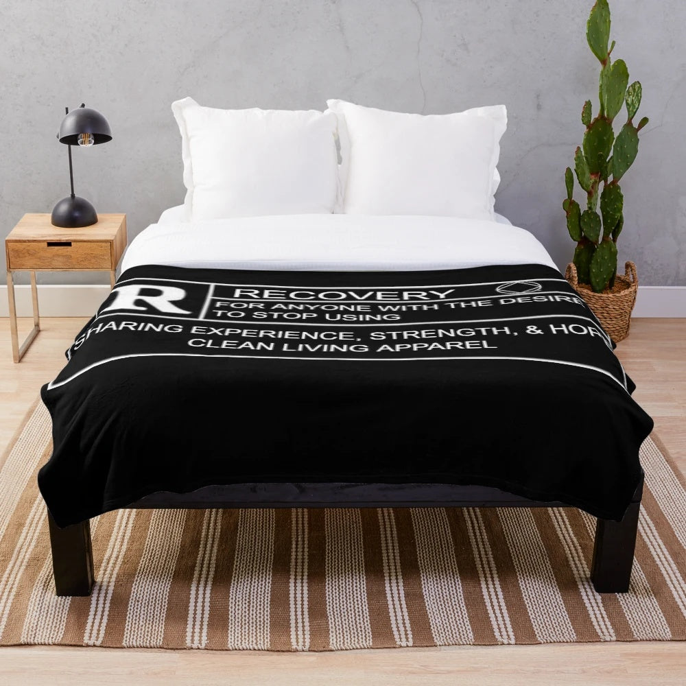 Plush blanket for Narcotics Anonymous and Alcoholics Anonymous recovery
