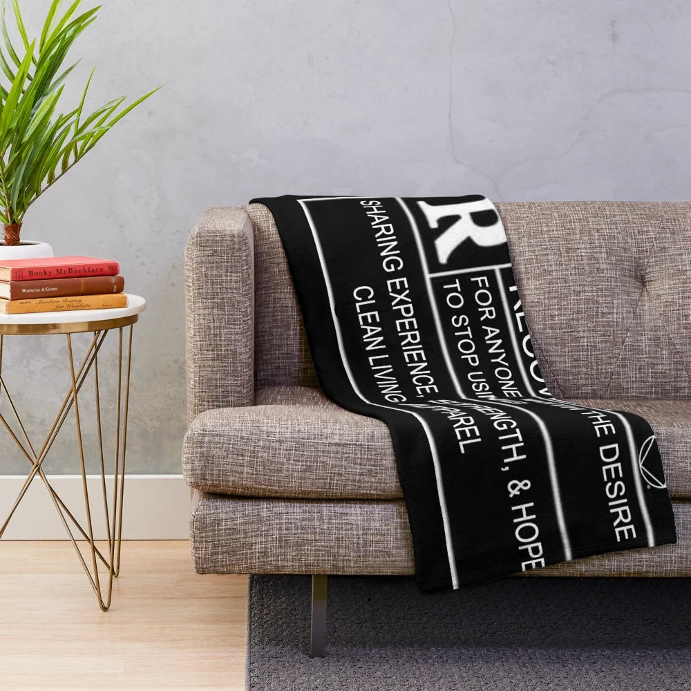 Plush blanket for Narcotics Anonymous and Alcoholics Anonymous recovery