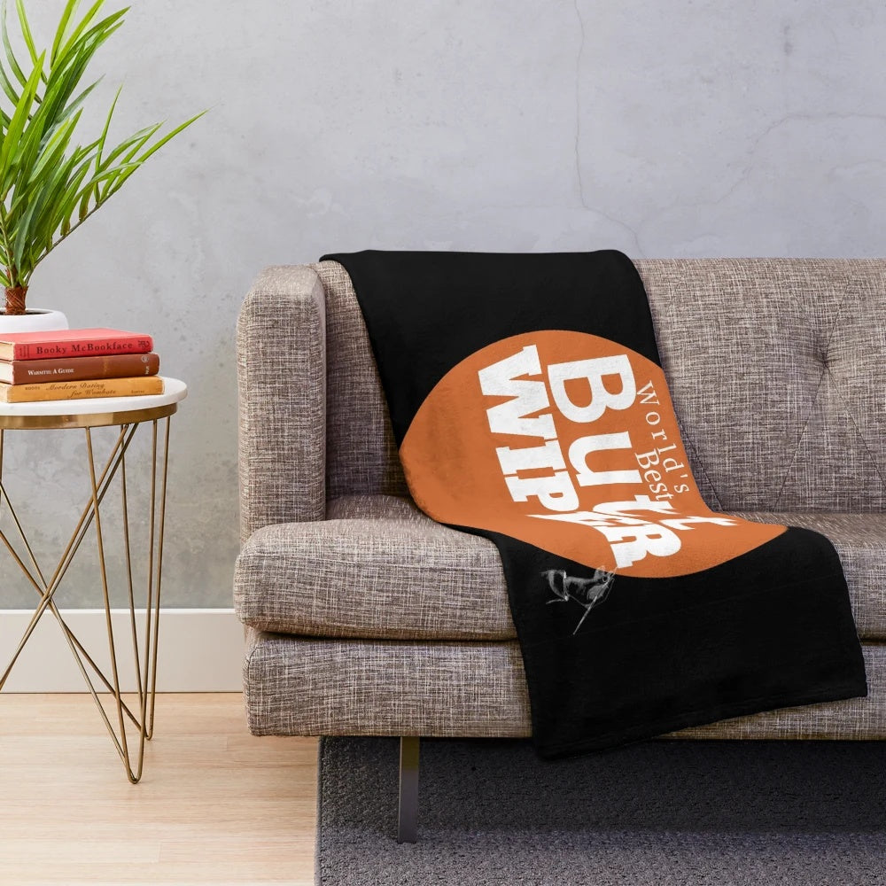 Plush blanket with a humorous "butt wiper" design, ideal for nurses and graduates