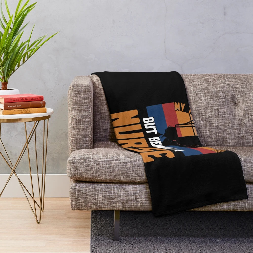 Plush blanket with nursing-themed design