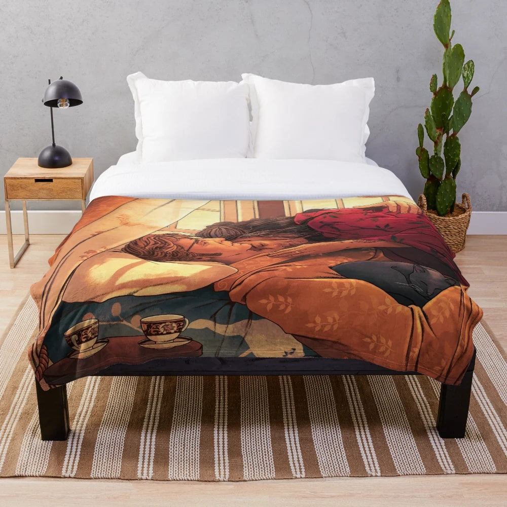 Soft and plush blanket featuring Blackbeard and Stede Bonnet from Our Flag Means Death