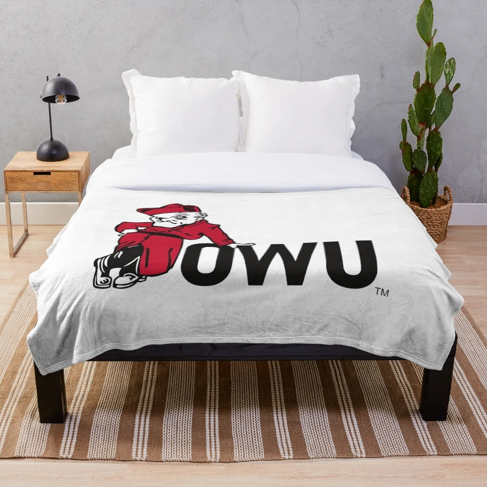 Ohio Wesleyan Battling Bishops college plush blanket