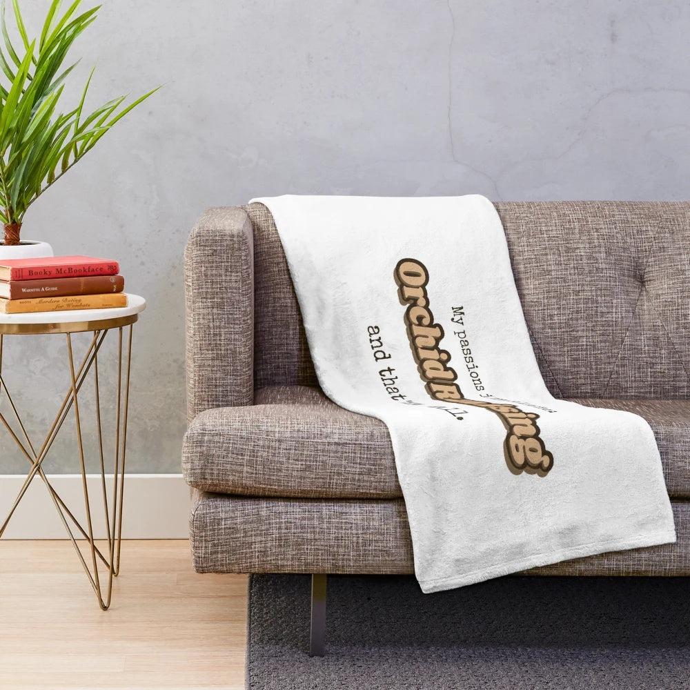Plush blanket featuring orchid design for orchid raising lovers