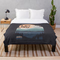 Plush blanket with mountain and nature graphic design