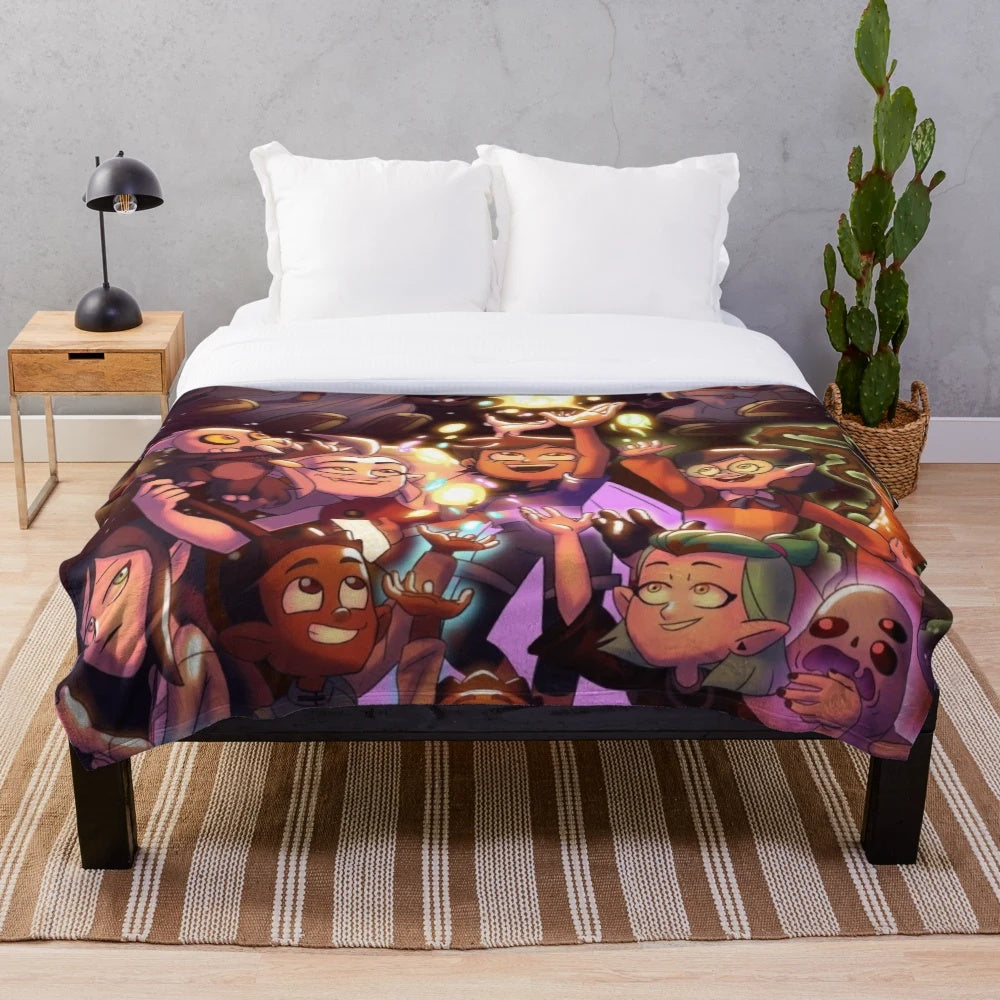 Soft and cuddly plush blanket featuring characters from the popular animated series, The Owl House
