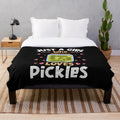 Vegan plush blanket with "Just a Girl Who Loves Pickles" design