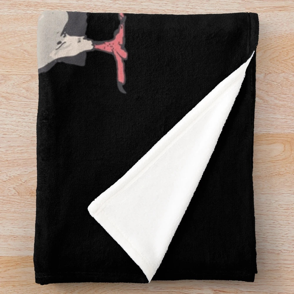 Plush blanket featuring a city pigeon design, perfect for pigeon lovers and fanciers
