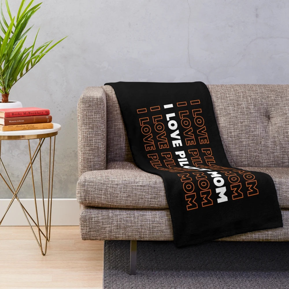 Soft plush blanket with pilot mom design