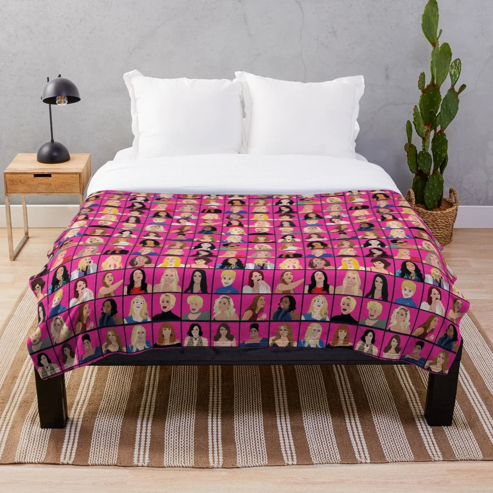 Soft and cozy plush blanket featuring the Real Housewives logo