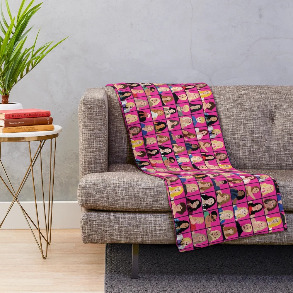Soft and cozy plush blanket featuring the Real Housewives logo