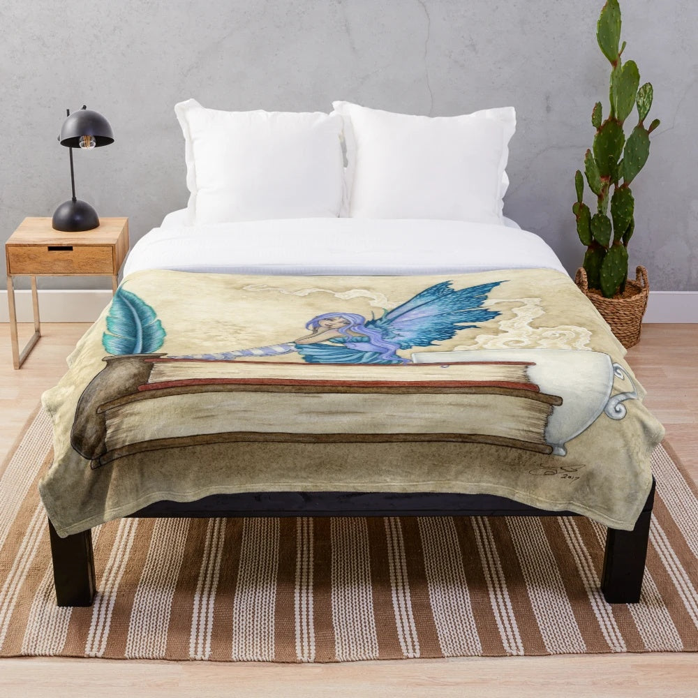 Cozy plush blanket with a fantasy-inspired design