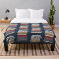 Plush blanket with cat nap design