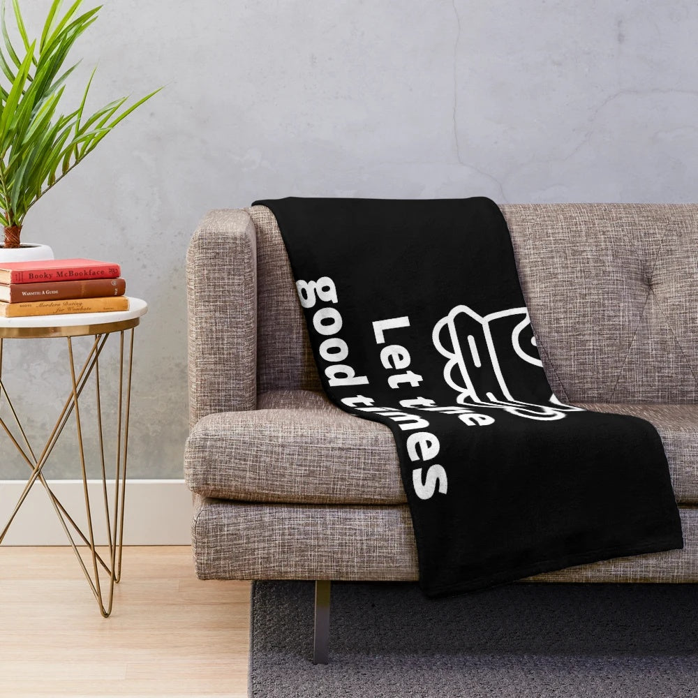 Plush blanket with roller skating design
