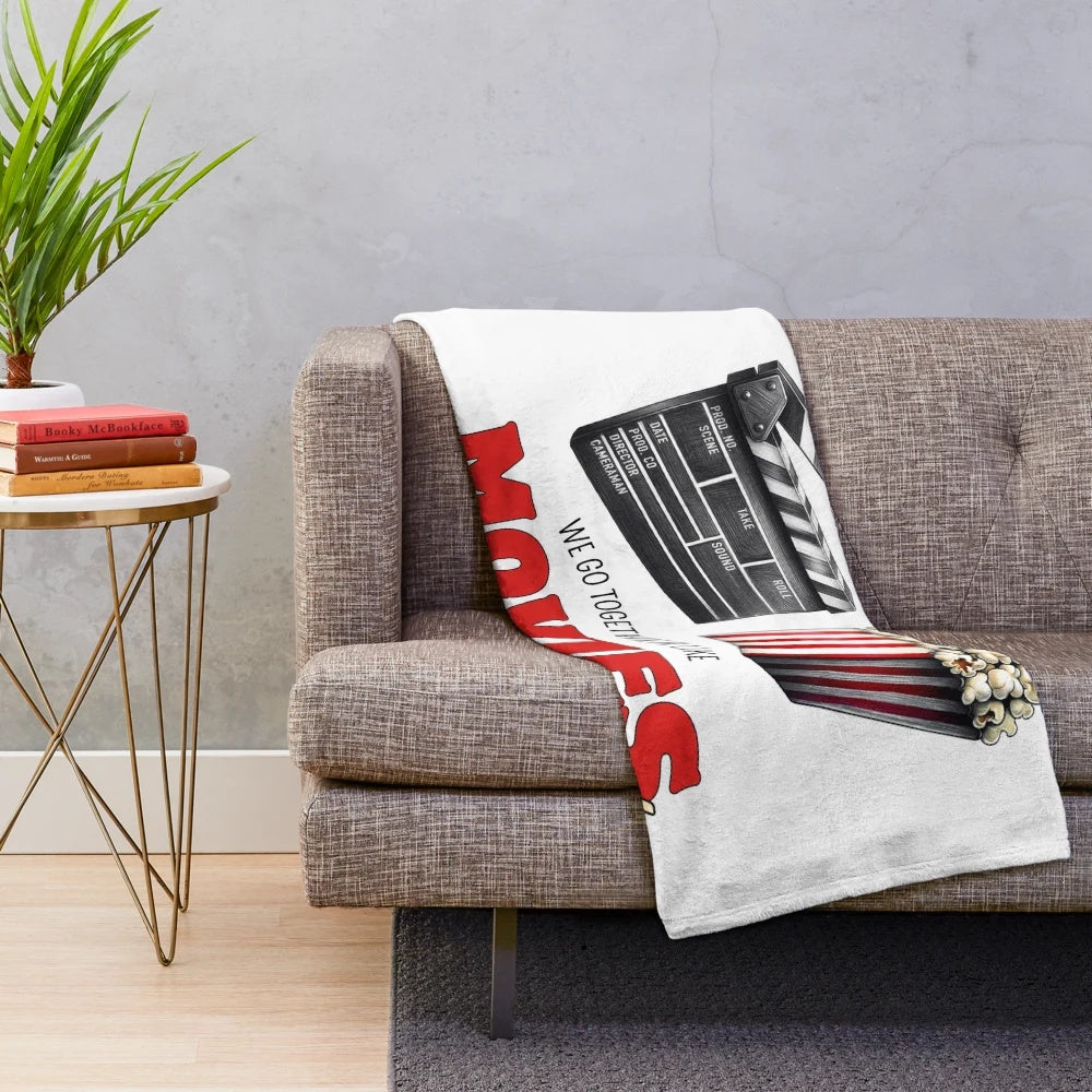 Cozy plush blanket for cinema lovers and romantic movie nights