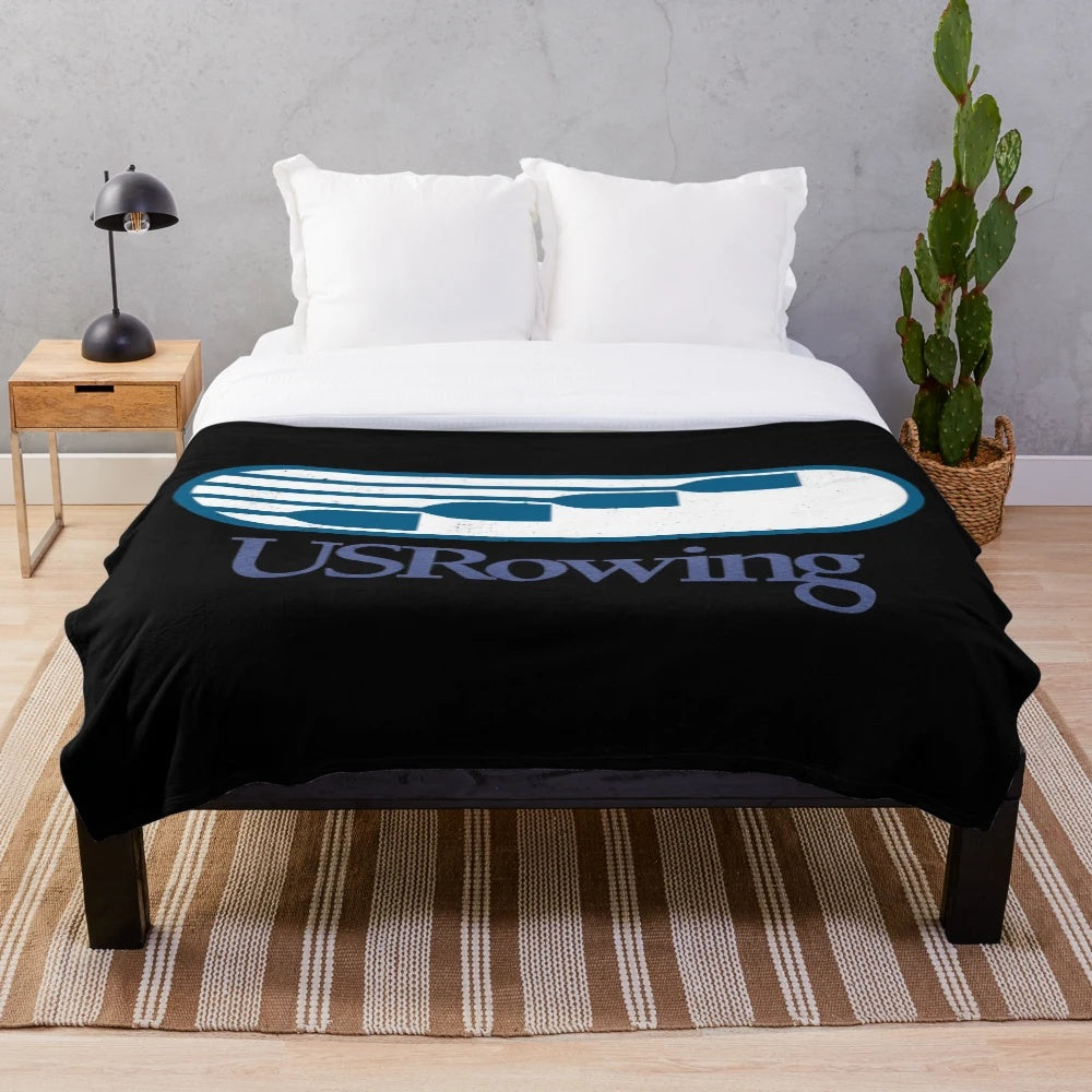 Plush blanket with US rowing inspired design