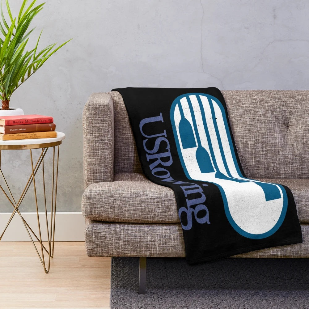 Plush blanket with US rowing inspired design