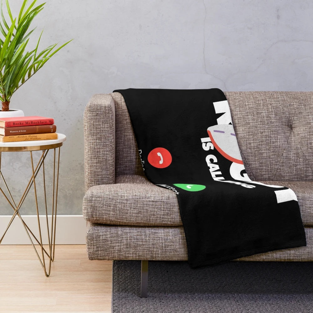 A plush, cozy blanket featuring a funny rugby-themed quote