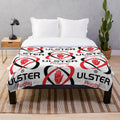 Soft and plush blanket with rugby-inspired design