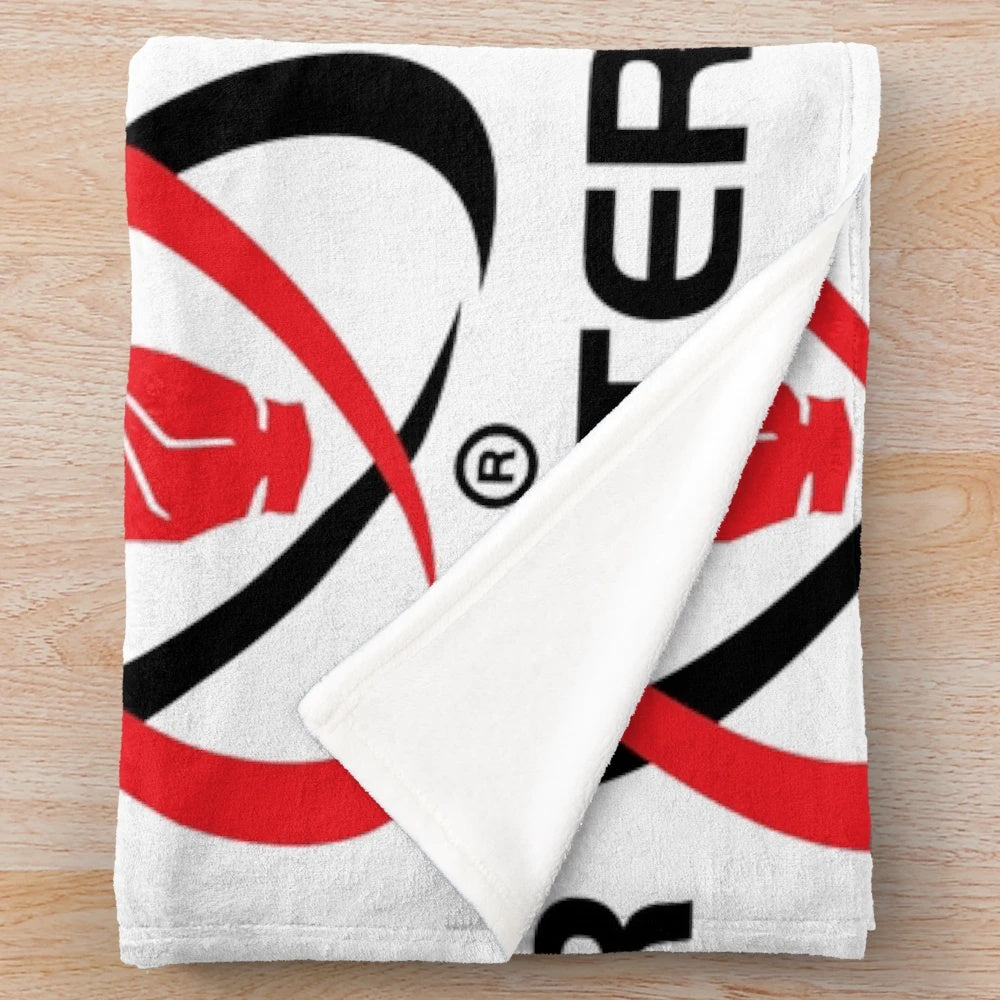 Soft and plush blanket with rugby-inspired design