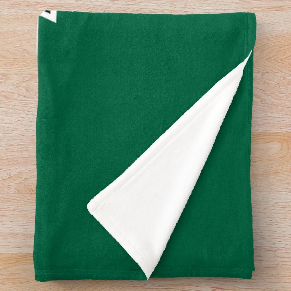 Plush blanket featuring Saskatchewan team colors and logo design for fans