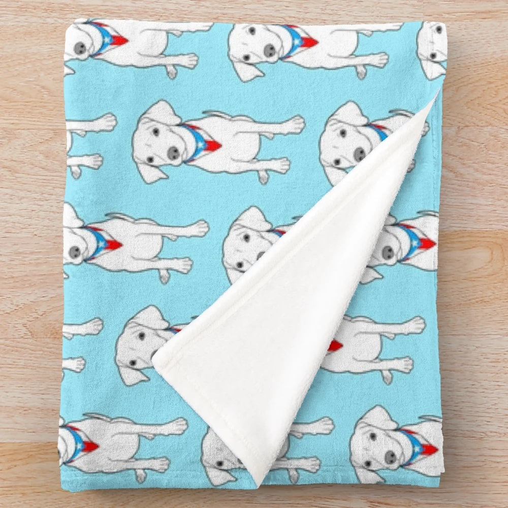 Soft, plush blanket featuring the beloved sato dog of Puerto Rico