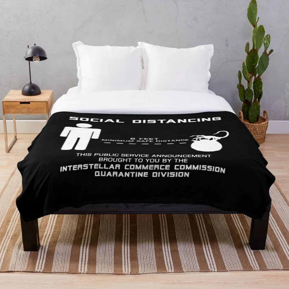 Soft and cozy plush blanket with sci-fi and movie-inspired design