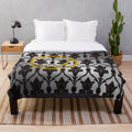Cozy plush blanket featuring a minimalist Sherlock design