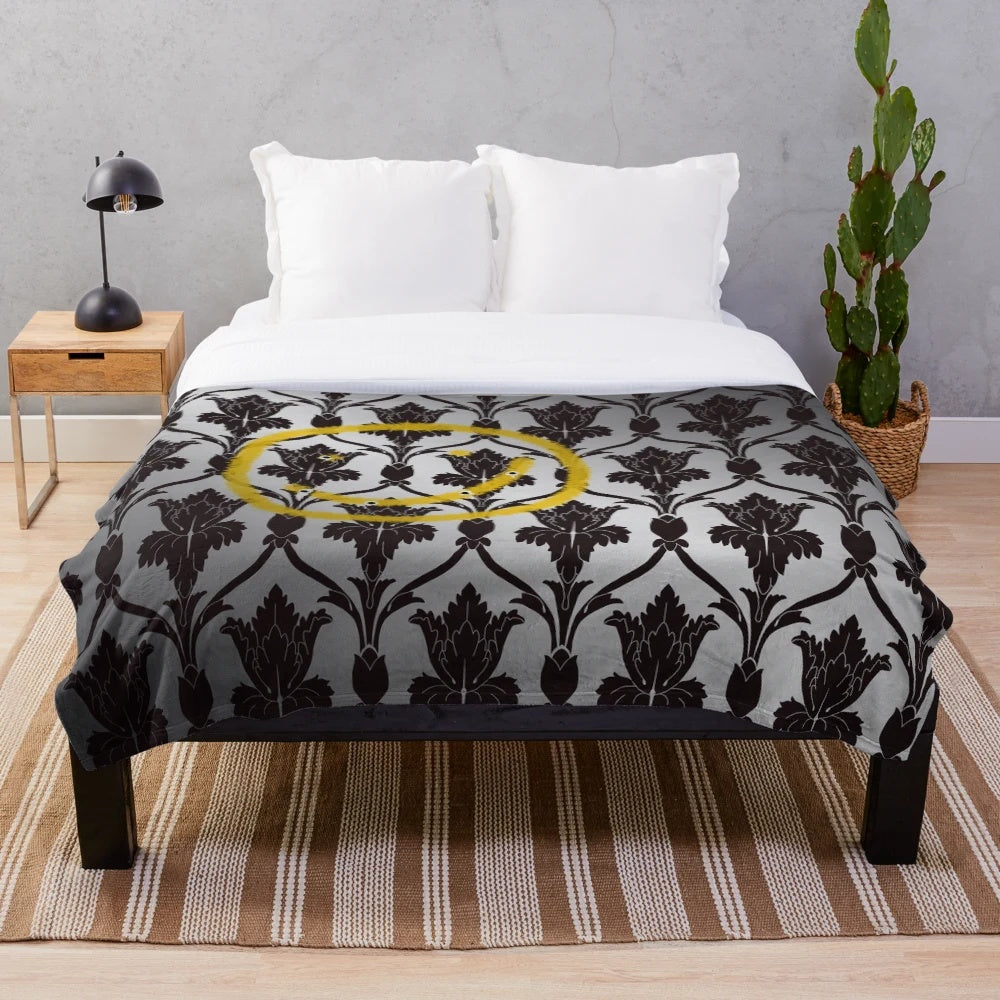Cozy plush blanket featuring a minimalist Sherlock design